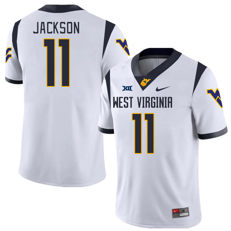 Men #11 T.J. Jackson West Virginia Mountaineers College 2024 New Uniforms Football Jerseys Stitched